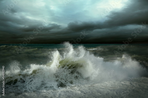 Board z aluminiowym obramowaniem Widok seascape burzy