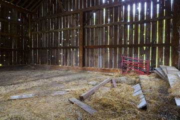 Inside the old barn