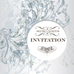Poster - Invitation card in vintage elegant  style