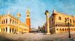 Panoramic view to San Marco square in Venice, Italy