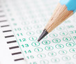 © yoki5270 - Pencils point at choice No.1  on blank test sheet close up