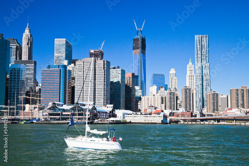 Naklejka na szafę The New York City Downtown w the Freedom tower