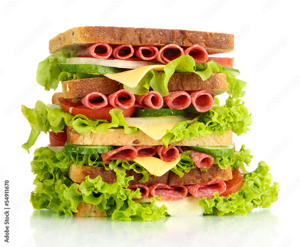 Huge sandwich, isolated on white