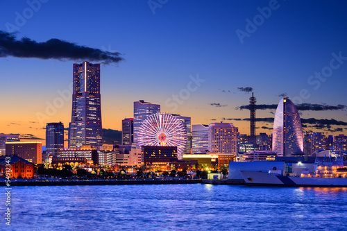 Naklejka samoprzylepna Yokohama, Japonia pejzaż miejski