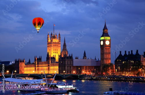Obraz na płótnie canvas dwuczęściowy "dyptyk" Big ben i westminster w nocy