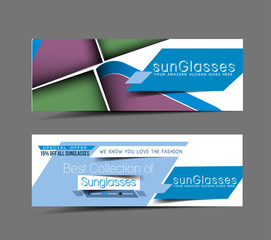 Wall Mural - set of optician sunglasses storeheader & banner design