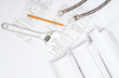 © adam121 - plumbing and drawings, construction still life