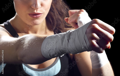 Fotoboard na płycie Samica mma myśliwiec wykrawania. 
