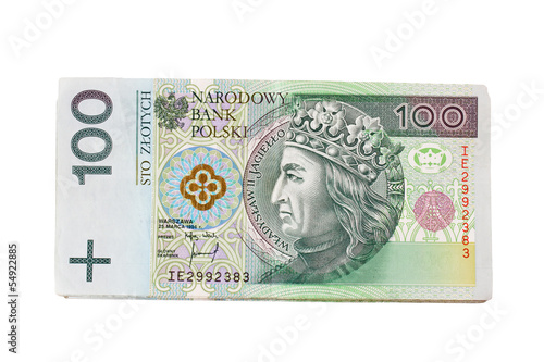 Cuadros en Lienzo pack of polish zloty isolated on white background