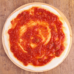 Wall Mural - pizza base with tomato sauce