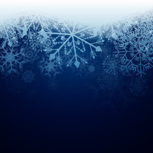 Vector Illustration Of A Winter Background With Snowflakes