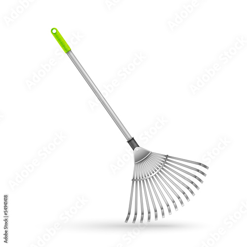 Fotografía Garden rake, isolated on white background.