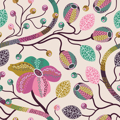 Sticker - Seamless floral pattern