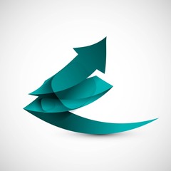 Wall Mural - abstract blue colorful 3d arrow illustration vector