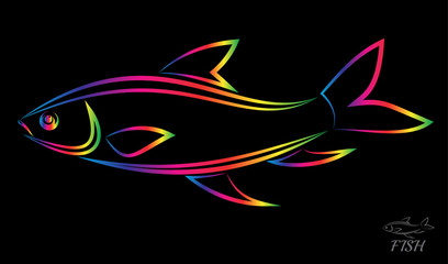 Wall Mural - Vector image of an fish