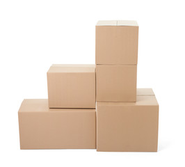 cardboard box package moving transportation delivery stack