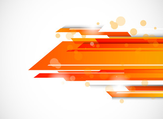 Canvas Print - Abstract tech background in orange color