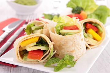 Wall Mural - tortilla wrap with vegetable