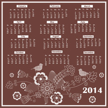 Calendar For 2014 Year