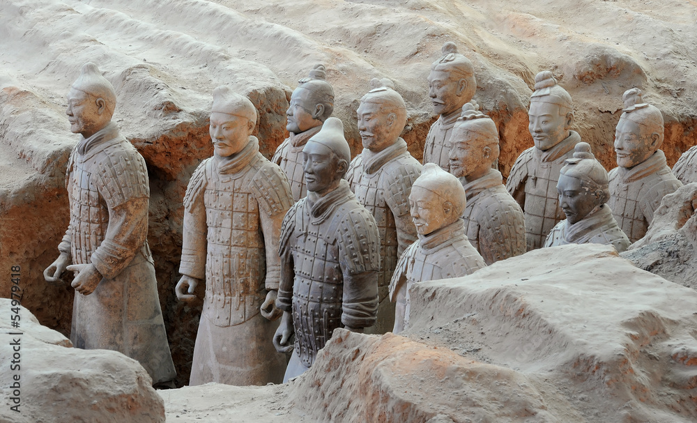 Terracotta army warriors in Xian, China - obrazy, fototapety, plakaty 