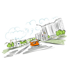 Poster - ?ar on the city road for your design