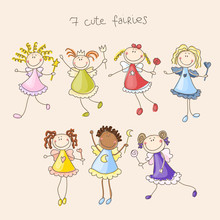Cute Fairies Illustration