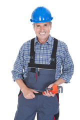 Wall Mural - Male Worker Holding Wrench