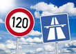Autobahnschild und Gebot 120