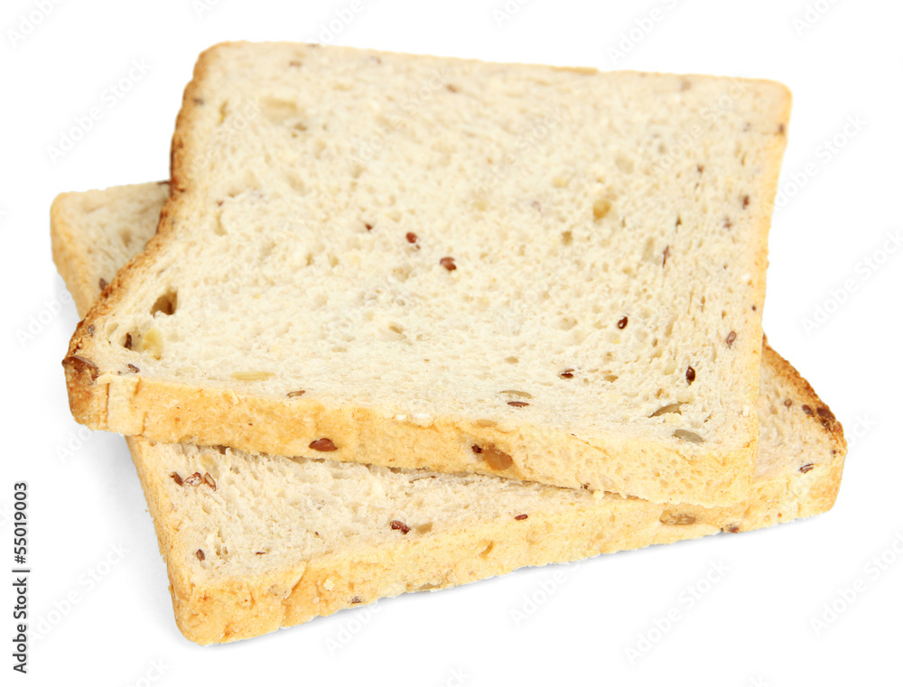 Toast bread, isolated on white