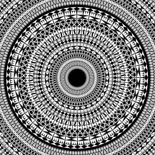 Obraz na płótnie canvas czteroczęściowy "tetraptyk" Monochromatyczny okrągły wzór
