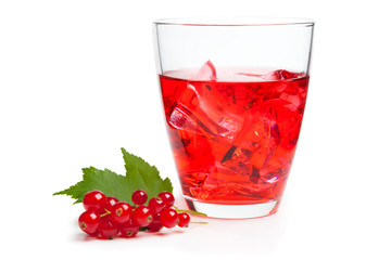 Wall Mural - Berries Cocktail with ice and berry, isolated on white backgroun