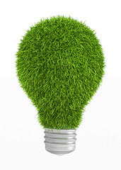 Green grass light bulb