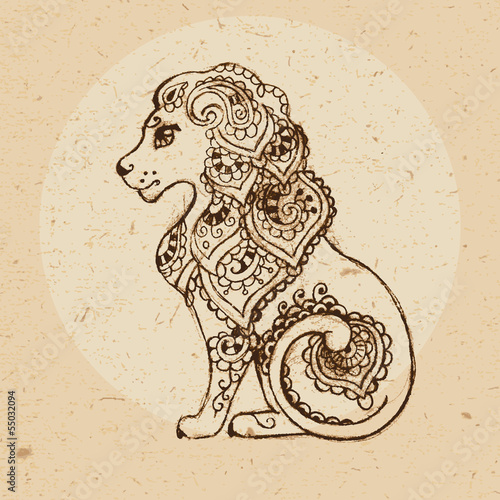 Board z aluminiowym obramowaniem Znak zodiaku - leo