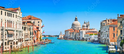 Board z aluminiowym obramowaniem Kanał grande i bazylika santa maria della salute, wenecja, włochy