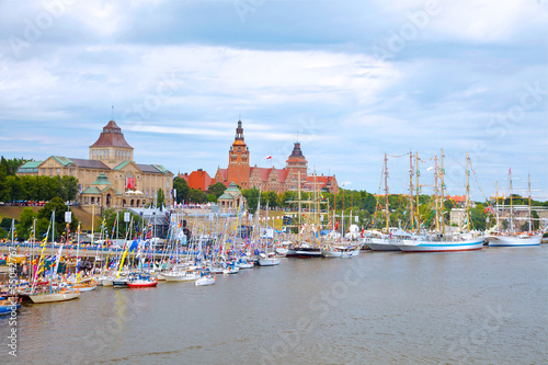 Naklejka samoprzylepna Szczecin - waly chrobrego and odra, zachodniopomorskie, poland