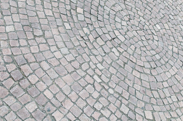 Gray Cobblestone pattern in the street ground bulgaria