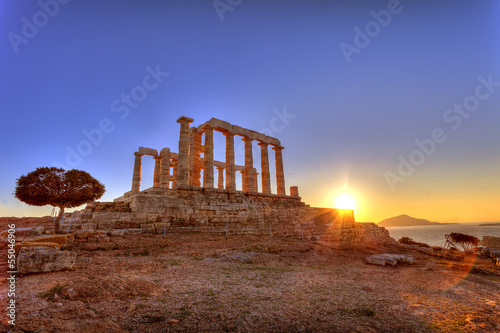 Board z aluminiowym obramowaniem Poseidon, świątynia, przylądek, sounion, grecja