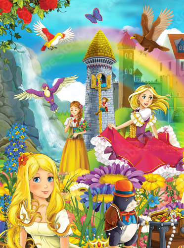 Foto-Schmutzfangmatte - The fairy tales mush up - castles knights fairies (von honeyflavour)