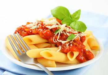 Sticker - Penne with meat tomato sauce