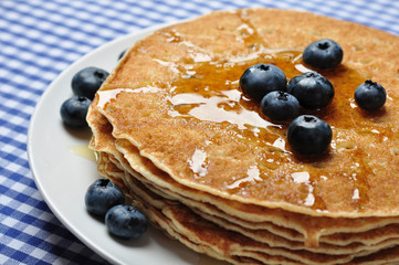 Wall Mural - pancakes with fresh blueberries