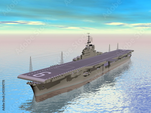 Board z aluminiowym obramowaniem Lotniskowiec - 3d render