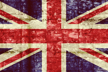 Vintage Union flag on a brick wall