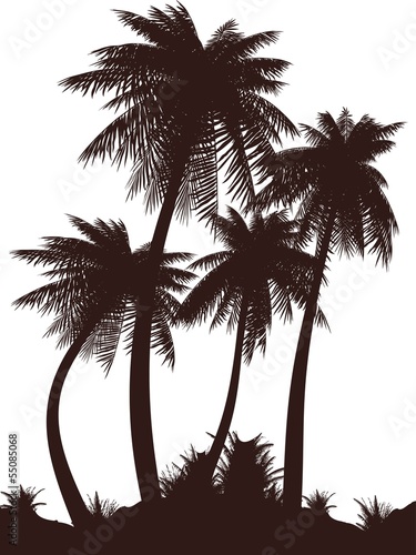 Obraz na płótnie canvas dwuczęściowy "dyptyk" Palms_siluet