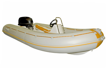 Wall Mural - Inflatable boat with motor