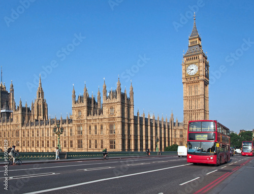 Obraz na płótnie canvas trzyczęściowy "tryptyk" Big Ben i Westminster Bridge,