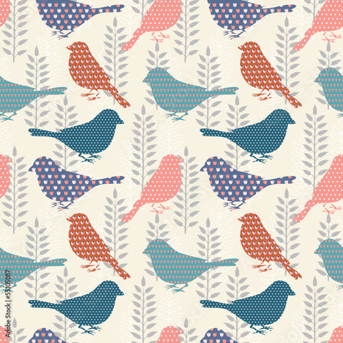 Obraz w ramie Birds seamless pattern