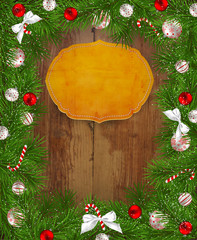Wall Mural - Frame of fir branches