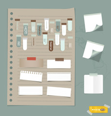 Wall Mural - Set of various note papers, ready for your message. Vector EPS10