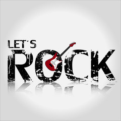 Sticker - Let´s Rock Gitarre Hintergrund Vektor