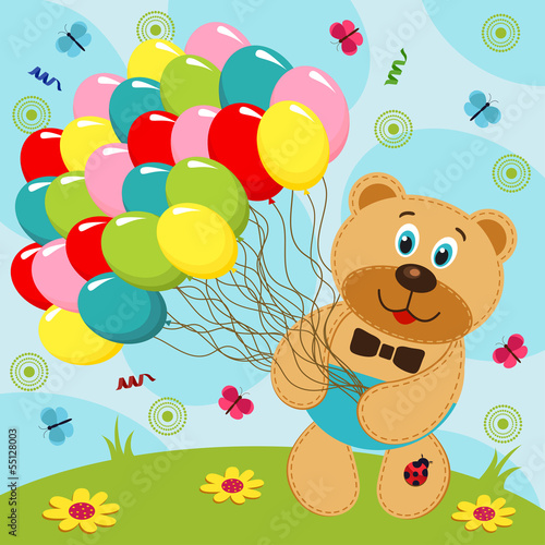 Tapeta ścienna Opatrzone z balonami - ilustracji wektorowych